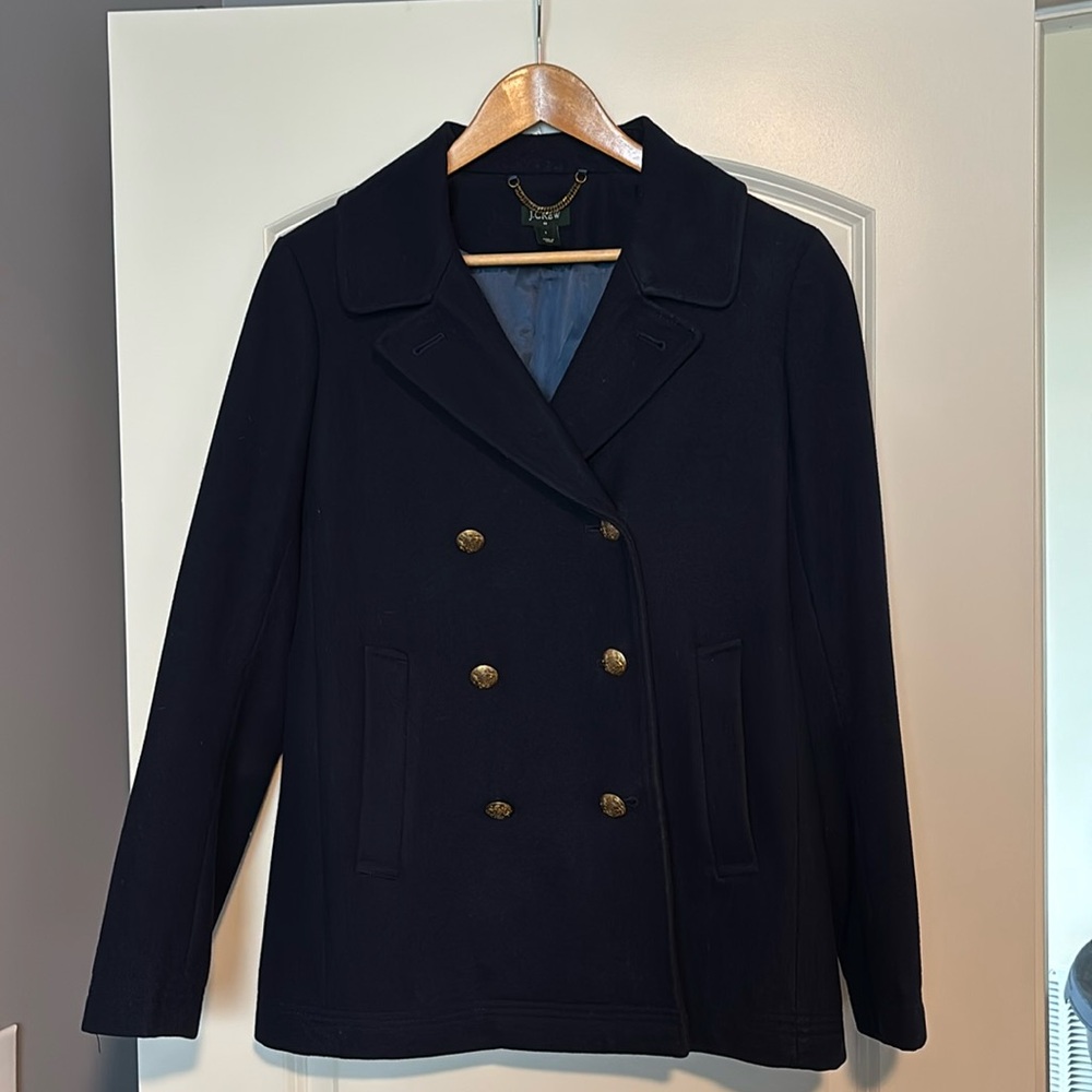 J Crew women’s navy pea coat size 8